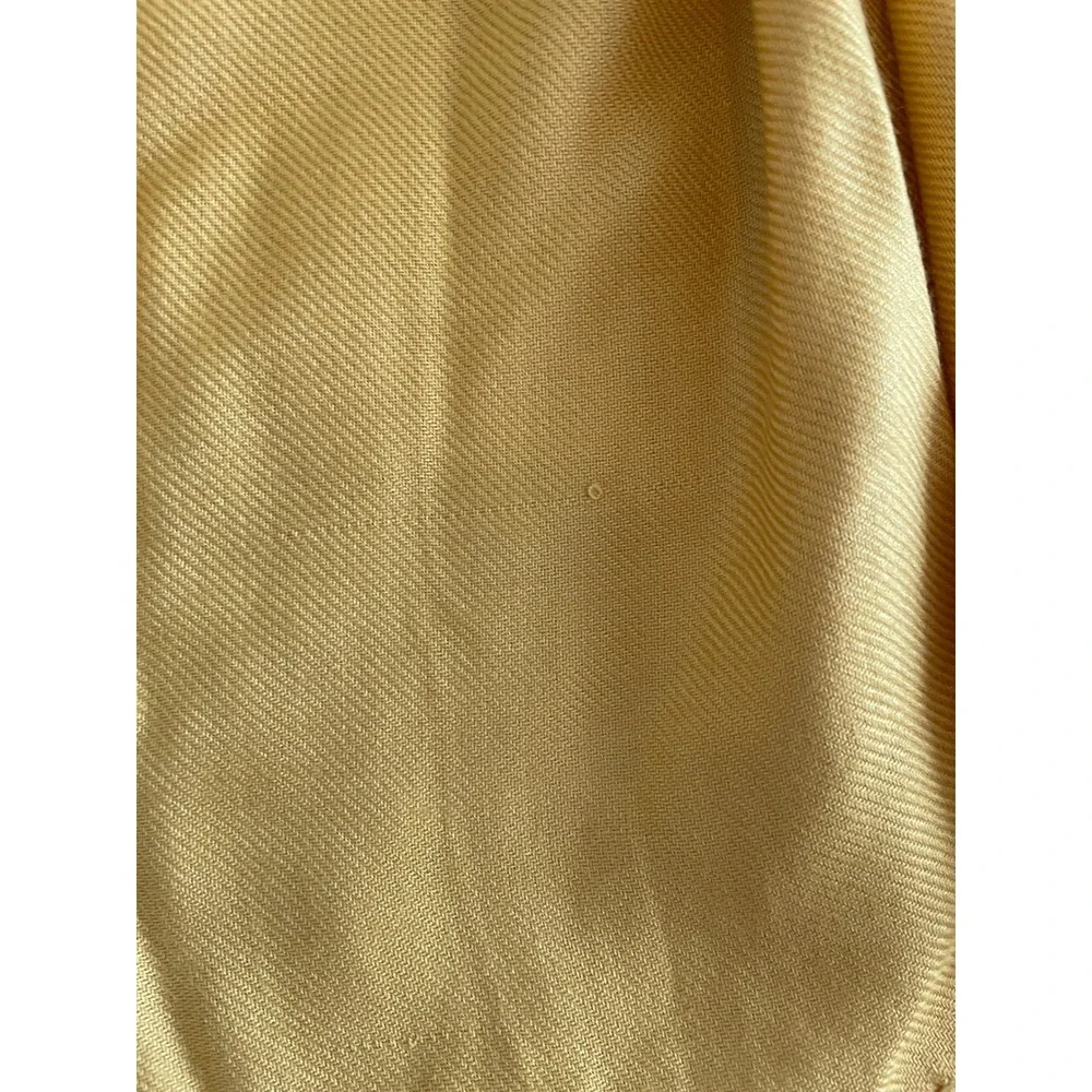 Mustard Yellow Pashmina Wrap Scarf with Knotted Fringe Trim Soft Shawl